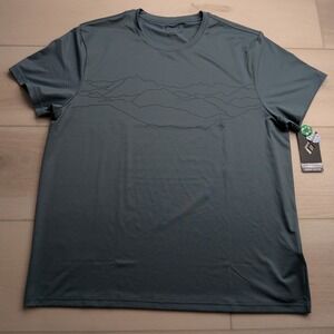 NEW Black Diamond Genesis Tech Tee Shirt Mens XL Storm Blue Mountain Print Climb